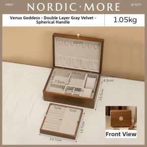 NORDIC MORE | Jewelry Storage Box With Lock High Capacity Double Layer