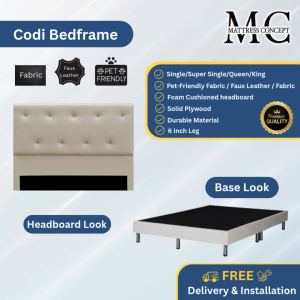 Mattress Concept Codi Divan Bedframe Pet Friendly Fabric/FauxLeather/Fabric All Size Available