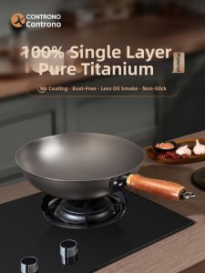 CONTRONO | Healthy Non-Stick Gas Stove Pure Titanium Frying Pan