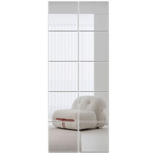 10PCS Mirror Tiles12x12 Inch Flexible Mirror SheetSelf Adhesive Self Cuttable Mirror Wall Stickers Non Glass Square Mirrors