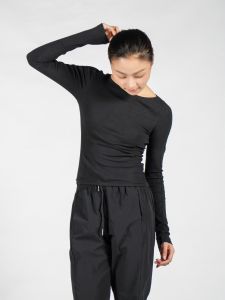 Modern Dance Practice Suit Womens Design Long Sleeve Thin Cotton Yoga Sports Wear Full Body Tight Fit Dance Costume