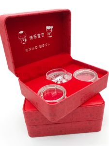 Baby Gold Jewelry Set Box Children Bracelet Longevity Lock Gift Box Birth One Month Present Packaging Gold Jewelry Box