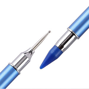 1PC Dual-ended Nail Art Dotting Pen Set With 2 Replaced Heads Rhinestone Beads Studs Picker Wax Pencil Brush Nails Art Tools