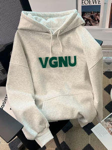 American Style Womens Hoodie Sweatshirt Spring Autumn Fleece Lined Winter Outerwear Korean Lazy Style Casual Comfortable