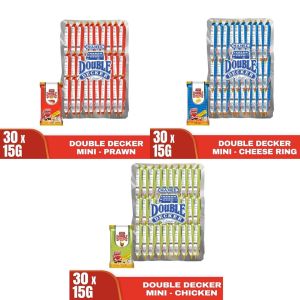 DOUBLE DECKER [ Cheese / Chicken / Prawn ] 30pcs X 15G