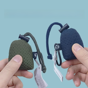 Portable Waterproof Satchel Ultra-Thin Small Light Environmental-Friendly Shopping Bag Nylon Fold-Able Storage Bag Pure Color Customized Free Hook