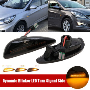 2PCS Amber LED Car Front Bumper Side Marker Indicator Lights Turn Signal Blinker Lights For Hyundai Solar Verna Accent I20