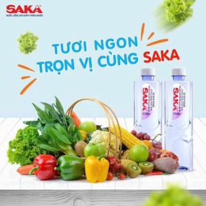 Thùng Nước Uống Ion Kiềm Thiên Nhiên SAKA 24 chai 550ml và 355nl