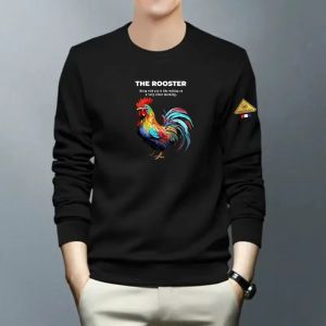 Thickened Long Sleeve round Neck Mens Sweatshirt Fashion Brand Spring Autumn New Style Cozy Fleece Lined Sports Top
