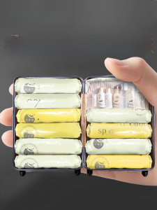 Vacuum Hand Roll Travel Compression Bag Clothes No Pumping Luggage Special Buggy Bag Storage Clothing Underwear