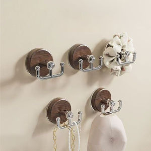 ตะขอแขวนผนังแบบกาวสองแถว ลายไม้ กันน้ำ สำหรับแขวนอเนกประสงค์ในห้องน้ำ ห้องครัว ผ้าเช็ดตัว