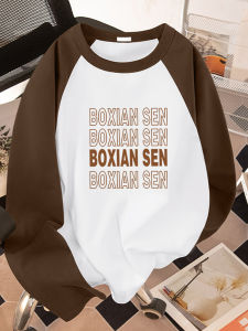 Contrast Color Raglan Long Sleeves T-Shirt Men Autumn Oversize Loose Easiest for Match Ins Trendy Casual Undershirt Sweater