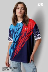 ( Cod ) Terbaru Baju Badminton Wanita Full Printing Jersey Volly Cewek Kaos Bulutangkis Premium Baju Senam Wanita Jumbo Size M L XL