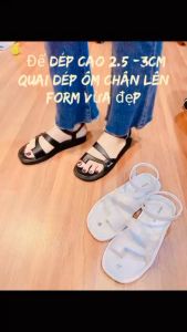 Dép sandal đế bằng xỏ ngón quai chun phù hợp đi làm đi học - Dép xăng đan 3cm