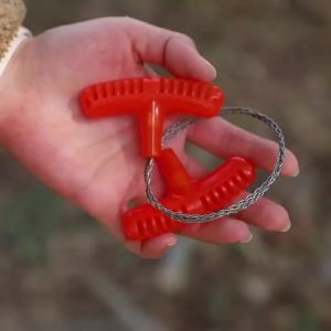 High-quality Multi-purpose Mini Pocket Wire Saw Stainless Steel Wire Saw Orange Outdoor Camping Emergency Survival Gear Tools
