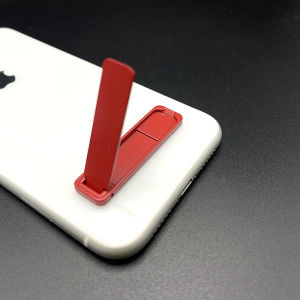 Ultra-Thin Metal Foldable Mobile Phone Stand One-Row Portable Desktop Tablet Universal Support Bracket Multi-Function Phone Case Back Adhesive