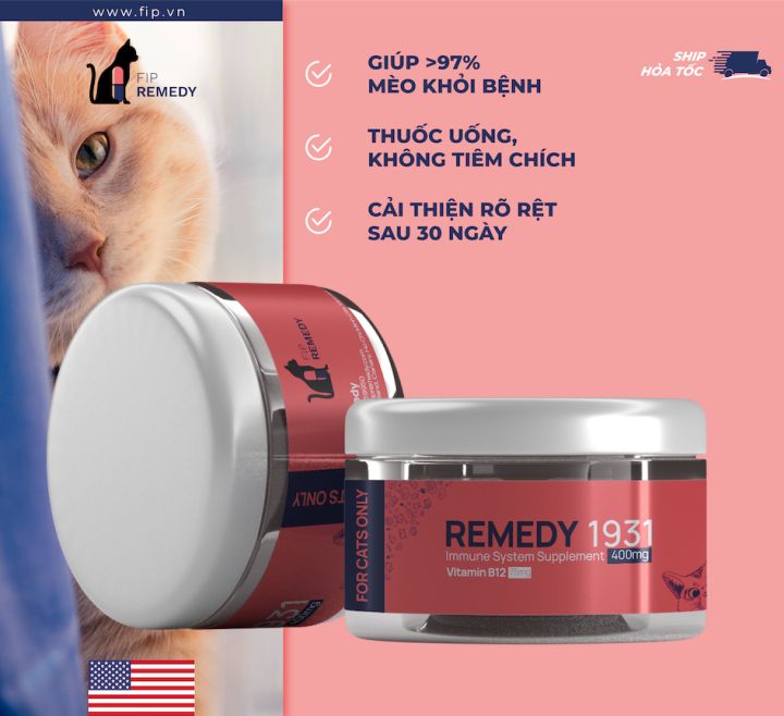 Liệu Trình 84 Ngày FIP Viêm Phúc Mạc Mèo - Viên Uống FIP REMEDY - Hàng Mỹ Chính Hãng