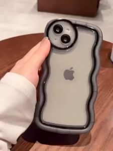 Premium Softcase 3D Wave Side + Lensa Camera For iPhone 14 13 12 11 Plus Pro Max Xr X Xs Soft Case Gelombang Lens Kamera Protector Pelindung Kamera Cover Air Bag SILIKON SILICONE Anti Slip Shockproof