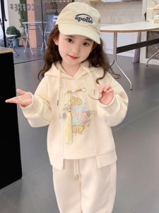New Chinese Style Childrens Outfit Casual Girl Two-Piece Set Autumn Spring Fashionable And Stylish Kids Clothing for Girls