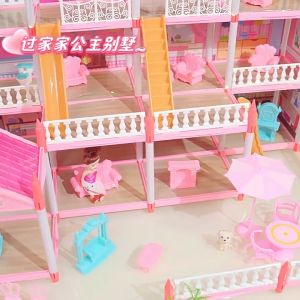 DIY Princess Doll House 3D Assembly Villa Mini Castle Toy Music Doll Houses Girl Birthday Gifts Toy