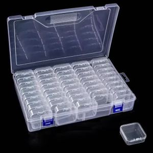 Small Bead Organizer Cases Plastic Organizer Box Mini Clear Bead Storage Container Box with Hinged Lid for DIY Jewelry Supply