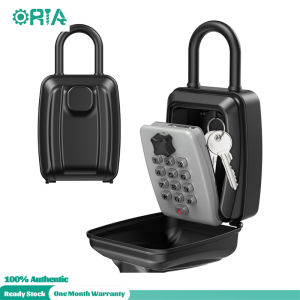 ORIA Key Safe Lock Box Large Capacity Security Storage Box with Cover Hanging Hook Resettable Code Anti-Rust Waterproof for Home Office Indoor/Outdoor