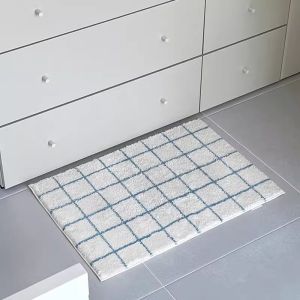 Thảm Trang Trí Phòng Tắm Sọc Carô Hấp Thụ Nước