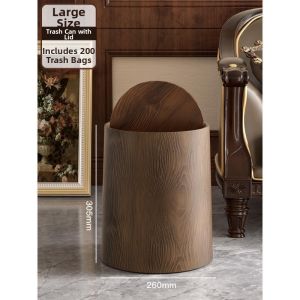 Retro Woodgrain Large Capacity Chinese Style Bin