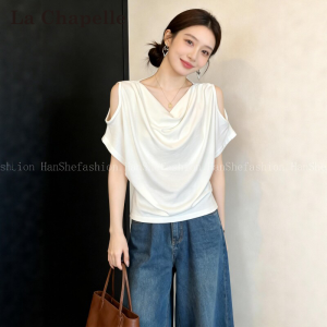 La Chapelle | Áo Thun Tay Ngắn Thiết Kế Elegent cho Mùa Hè Áo Sơ Mi Rộng