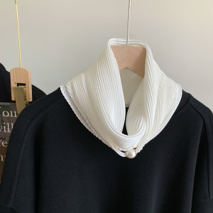XUELINLU | Magnetic Clasp Pleated Scarf for Neck Protection with Shirt Matching