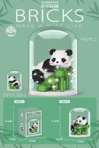 READY STOCK! Panda Building Block Nano Bricks Cute Cartoon LED LIGHT design