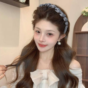 2025 New Style Womens Pearl Mesh Hairband High Hairline Anti-Slip Tooth Texture Daily Outdoor Wear Fashionable Hairband