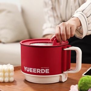 ALLTOU&YUEERDE 1-2 คน หม้อไฟฟ้ามินิา 450Wหม้อสุกี้ชาบู 1.6L หม้ออเนกประสงค์ ทอด ต้ม ผัด Electric Pot