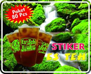 STIKER ES TEH SEGAR KEKINIAN KEMASAN CUP MIX1 (vol 1)