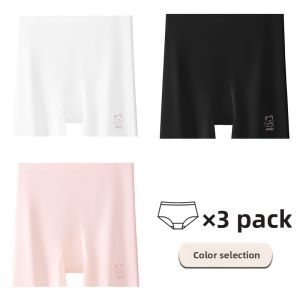 miiow | Girls Safety Pants Ice Silk Thin Summer Underwear Briefs Anti-Light Bottoms Anti-Light Briefs Breathable Quick Dry Antibacterial