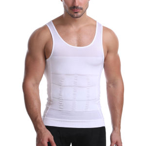 Vensslim Men Compression Body Shaper Tops Belly Trimmer Tummy Control Vest Chest Abdominal Waist Trainer for Weight Loss Shirts