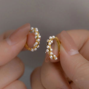 Korea Original Pearl Round Hoop Earrings For Women Aesthetic Fashion Wedding Party Jewelry Gifts