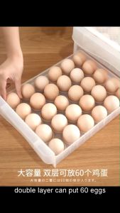 [Ready Stock] 30/60 Stackable Plastic Egg Storage Drawer Kotak Bekas Telur Storage Organizers Egg Box Storage Tray 鸡蛋收纳盒