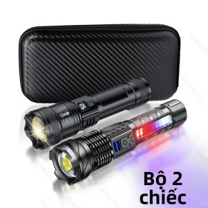Đèn Pin LED Có Thể Sạc Lại Đèn Pin Có Thể Phóng To Nhiều Chế Độ Đèn Lồng Cầm Tay Công Suất Cao Chống Nước Cho Các Công Việc Cắm Trại Ngoài Trời