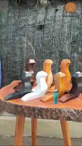 WOODENESIA Kaki Kambing Garengan Kayu Mahoni Bahan Bufet Almari Sofa Meja Kursi 15cm