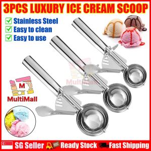 Luxury Ice Cream Scoop Set | Stainless Steel | Cookies Dough Scoop | Ice Cream Scoops Set | Ice Cream Scooper|Stainless Steel Ice Cream Scooper|Ice Cream Spoon|Ice Cream|Cookies Scooper| Cookies Scoop