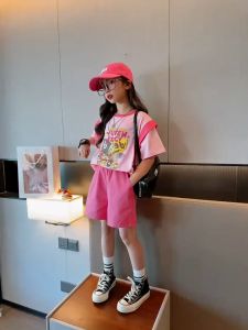 ALENA Girls Clothing Short Pants Girl Short Pants Girl Kebaya Kanak Kanak Perempuan Tshirt Budak Perempuan Girls Summer Suit 2023 New Summer Baby Childrens Clothing Little Girl Two-piece Set