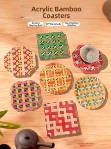 AIERLISHA | Kids DIY Acrylic Bamboo Craft Material Pack for Festival Insulation Pad