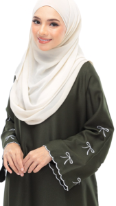 Jubah Sulam Akila | Abaya Sulam Ribbon | Jubah Dress Embroidery Wanita Muslimah Clothing