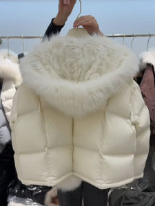 DANTING | Warm Moccasin White Down Puffer Jacket