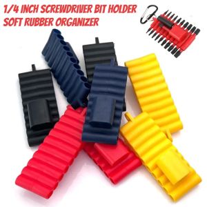1pcs 22 Holes Screwdriver Bit Holder Soft Rubber Organizer 1/4 Inch Hex Screwdriver Head Drill Bit Stand Case Power Tools
