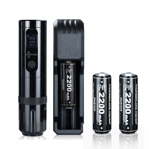 THUNDERLORD Pen Type Wireless Tattoo Machine Set with 2 Batteries