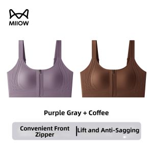 MiiOW | Front Zipper Rabbit Ear Cup Gather Lift Underwire Bras
