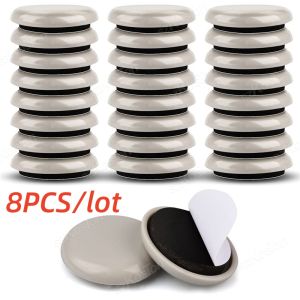 8pcs/lot Round Furniture Gliders Self Adhesive Teflon Sliders Sliding Block Table Chair Leg Mat Floor Protector Mover Pads 