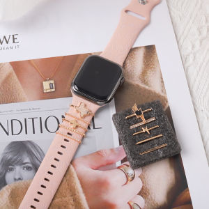 Smartwatch Strap Bling Charms for Apple Watch Ultra 2/Ultra Series 9 8 SE 7 6 5 4 for Huawei Watch Galaxy Watch 6 5 4 Decoration Metal Rings Women iWatch Luxury Ornament